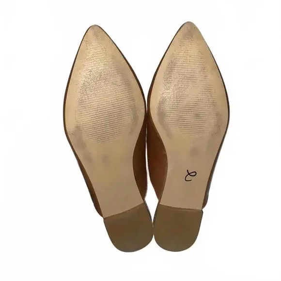 Steve Madden Leather Mules 8.5 Tan Minimalist Chic Fall Vintage Aesthetic Slip - Picture 3 of 4